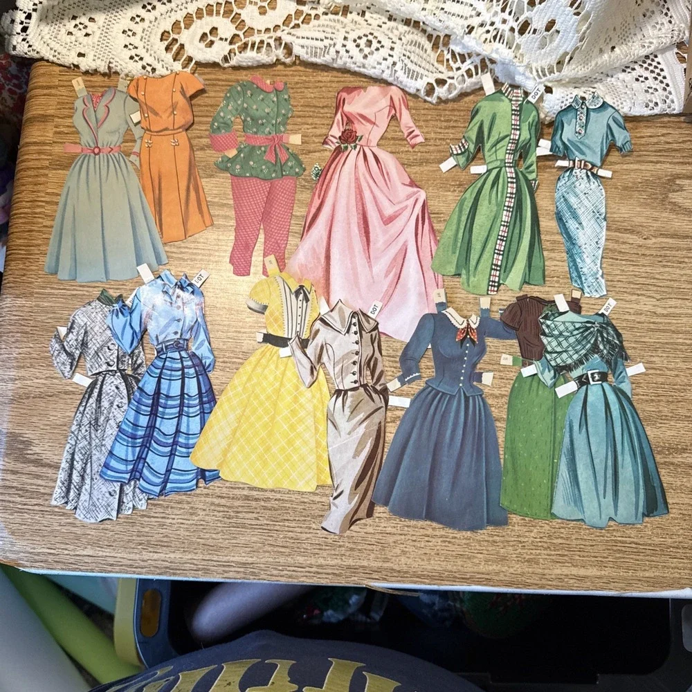 Vintage Paper Dolls 2 Dolls Multiple Clothes 1950s